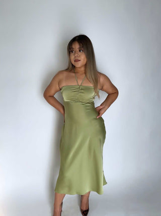 SAGE MIDI DRESS GREEN